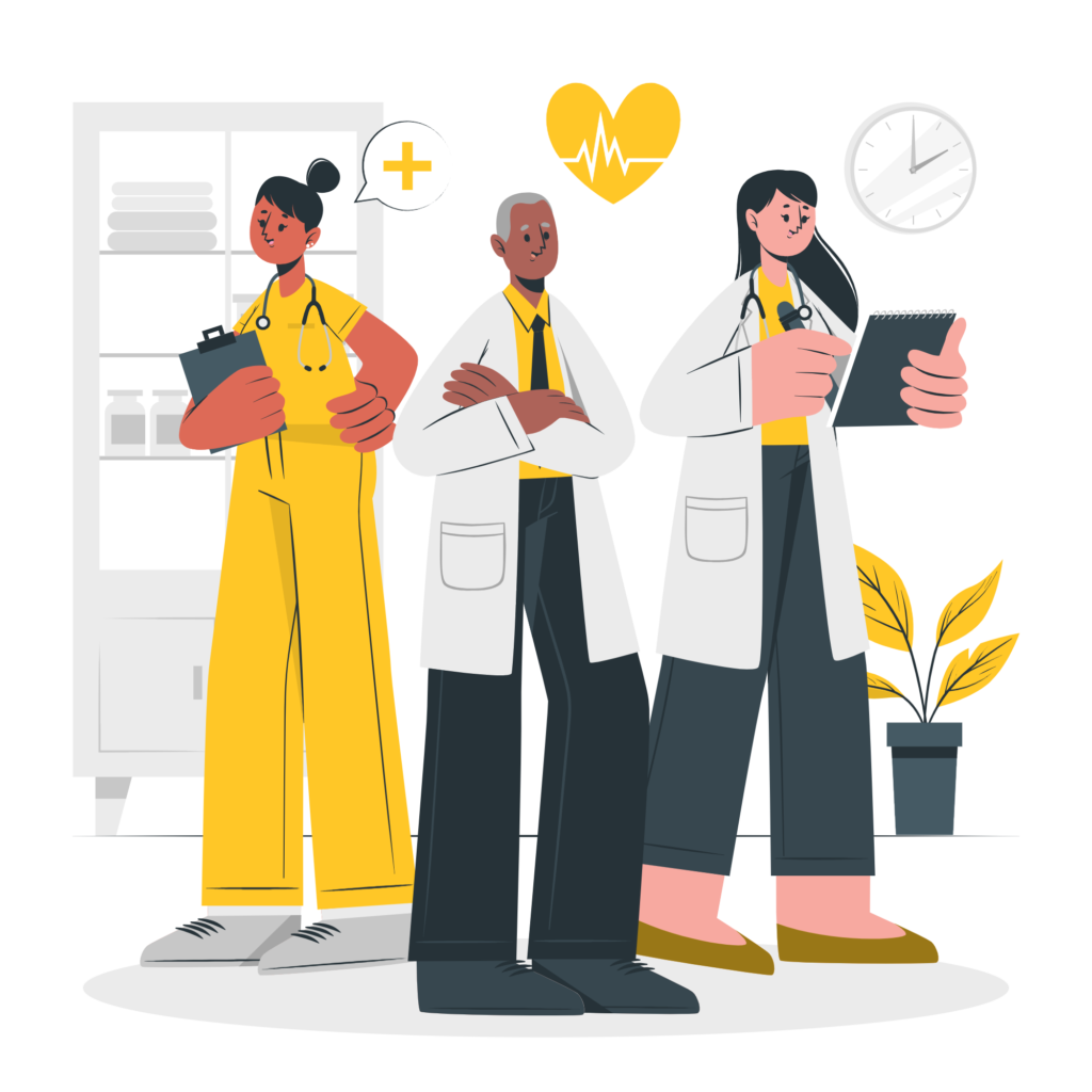 Doctors and nurse illustration for clinic website
